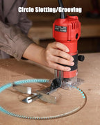 AVID POWER 630W 5.3 Amp Wood Router Tool with Fixed Base Compact Router for Woodworking, 35,000 RPM, 1/4” collet & 5 Trim Bits, Straight & Roller Guide, 2 Wrenches and Carbon Brushes