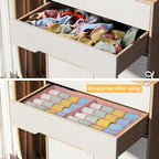 Joyoldelf Sock Drawer Organizer Divider, 16-Cell Underwear Organizers and Storage Fabric Drawer Organizer for Socks, Lingerie, Ties, 2 Packs Pink