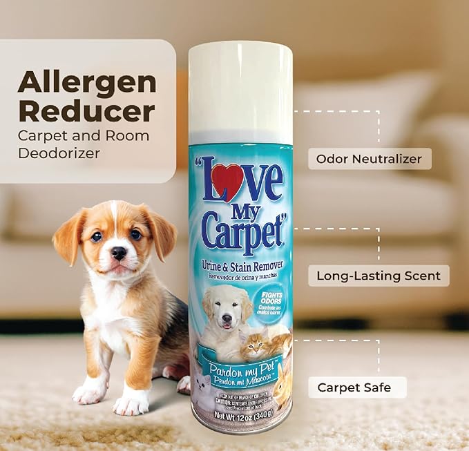Love My Carpet Pet Special Heavy Foam,Carpet Cleaner,Urine,Pet Stain And Odor Remover,Carpet Cleaner Solution,4 Pack Of 12oz