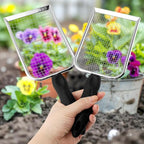 2pcs Gardening Soil Sifter, 3.8mm & 5.0mm Mesh Sieve for Gardening, Dirt Sifter Compost Sifters with Handle, Multi-Functional Garden Sieve Potting Scoop for Sand, Rocks(Color:Silver)