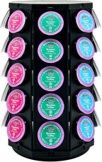 K Cup Coffee Pod Holder Storage Carousel Organizer Stand Compatible with 40 K-Cup Pods(Black-001)