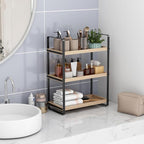 HNRLOY Bathroom Counter Organizer,Bathroom Countertop Organizer,Counter Shelf,Countertop Storage,Organization and Storage,Makeup Shelf,Sink Caddy(Burlywood 3 Tier)
