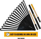 True Temper 20212011 Clog Free Leaf Rake with Hardwood/Steel Handle, 30 in. for Leaves, Grass, Clippings, Twigs, Pine Needles, Acorns, Debris,Black