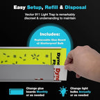 Catchmaster Pro Series Flying Insect Light Trap, Electric UV Light Fly Trap, Silent Adhesive Glue Board, Mosquito Gnat Killer Indoor, UV Lamp Bug Catcher, Pet Safe Pest Control for Home & Garage