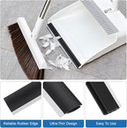 4 Pcs Dustpan Edge Strip Replacement Dust Pan Edger Lip Strips Parts Garbage Shovel Closing Inlet Soft Pressing Lips Protector Rubber Dustpan Repair Accessories for Home and Office Black