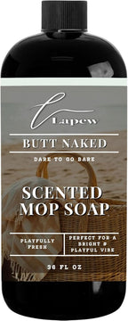 Lapew Butt Naked Scented Mop Soap - Luxury Floor Cleaner Concentrate for Mopping Tile, Laminate, Vinyl & Hardwood | Streak-Free, Low-Foam | 36 oz