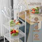 Golpart 4 Tier Adjustable Storage Shelves Metal Utility Shelf Wire Shelving Unit Organizer Rack for Home Kitchen Office Bathroom Pantry Room 12" D x 18" W x 44" H