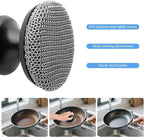 Cast Iron Scrubber Cleaner, Chainmail Scrubber for Cast Iron Pan Skillet, Dish Scouring Pad, 316 Stainless Steel Brush/Scraper for Metal Skillet Scrubbing, Wok, Dutch Oven Cleaning Kit - Thin Mesh