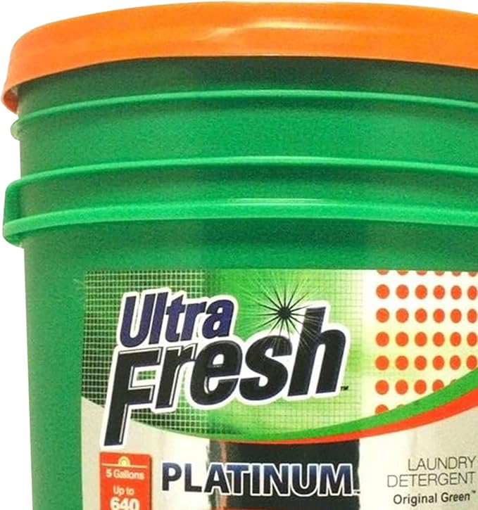 Ultra Fresh 3X Platinum 5 Gallon Laundry Detergent Liquid for All Machine Types with Easy Dispensing Pump, Up to 640 Loads, Original Green (6 Pack)