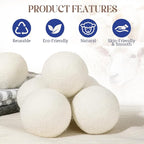 Large Wool Dryer Balls, New Zealand Dryer Balls Laundry Reusable Reduce Static Cling, Dryer Ball to Reduce Wrinkles & Shorten Drying Time, Drying Balls Fabric Softener Ball for Laundry（Pack of 8 XL)