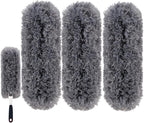 Reusable Microfiber Duster Refills Compatible with OXO & MR.SIGA Duster - Washable Duster for Household Cleaning Dusting Furniture Blind Ceiling Fan - 3Pack Grey(Handle NOT Included