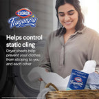 Clorox Fraganzia Fabric Softener Dryer Sheets, Wrinkle Reducing and Anti Static Laundry Dryer Sheets for Great Smelling Clothes, Softens Fabrics, Fresh Ocean Scent, 80 Count - 6 Pack
