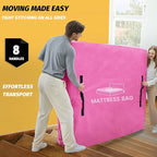 Mattress Bags for Moving and Storage, BETU Twin Mattress Protector Waterproof Mattress Cover with 8 Heavy Duty Handles and Zipper Extra Thick Moving Supplies for Dorm Bed Reusable (77x42x13.5 Pink)