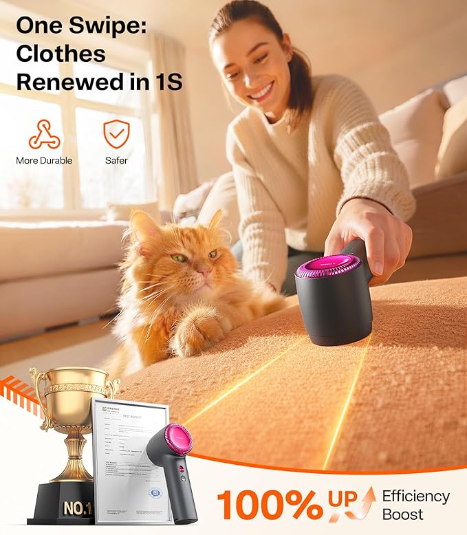 TORRAS Rechargeable Fabric Shaver Electric Lint Remover 3-Speed Remove Fuzz, Pilling for Cashmere, Wool, Clothes, Sweater, Coat, Furniture, Clothes depiller with Replacement Blades