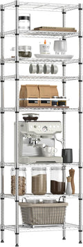 IZEUK 8 Tier Adjustable Metal Storage Shelving Unit, Heavy Duty Standing Rack Organizer for Kitchen, Pantry, Laundry Room, Garage or Basement, 2000 lbs Capacity, 23.6 W x 13.8 D x 79.5 H, Chrome