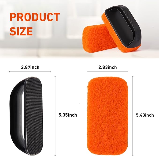 14-Piece Griddle Cleaning Kit for Blackstone and Camp Chef, Non-Scratch Scouring Pads for Cleaning Kitchen, Bathroom, Flat Top Grill Cleaning Kit with 13 Griddle Scrubber Pads with 1 Upgraded Handle