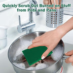 YoleShy 40 Pcs Scouring Pad, Dish Scrubber Scouring Pads,4 x 6 inch Green Reusable Household Scrub Pads for Dishes, Kitchen Scrubbers & Metal Grills