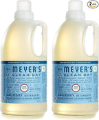 MRS. MEYER'S CLEAN DAY Liquid Laundry Detergent, Infused with Essential Oils, Rain Water, 64 oz - Pack of 2 (128 Loads)