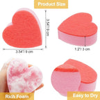 Heart Shaped Non-Scratch Scrub Sponge, Dual-Sided Cleaning Kitchen Sponge and Scrubber for Washing Dishes, Pots & Pans and Household Cleaning Supplies, 6 Scrubbing Sponges