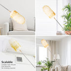 Lambswool Extendable Duster, 32-98 Inch Anti-Static Flexible Head Stainless Steel Pole for High Ceilings, Fans, Interior & Roof Dusting(one Pack)