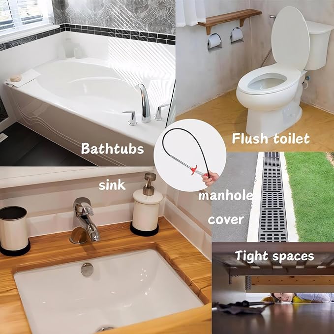 76.7 inch Flexible Claw Grabber Tool Cleaning Claw For Drains Snake Hair Drain Clog Remover Tool For Kitchen Sink, Bathtub, Toilet, Tight Spaces