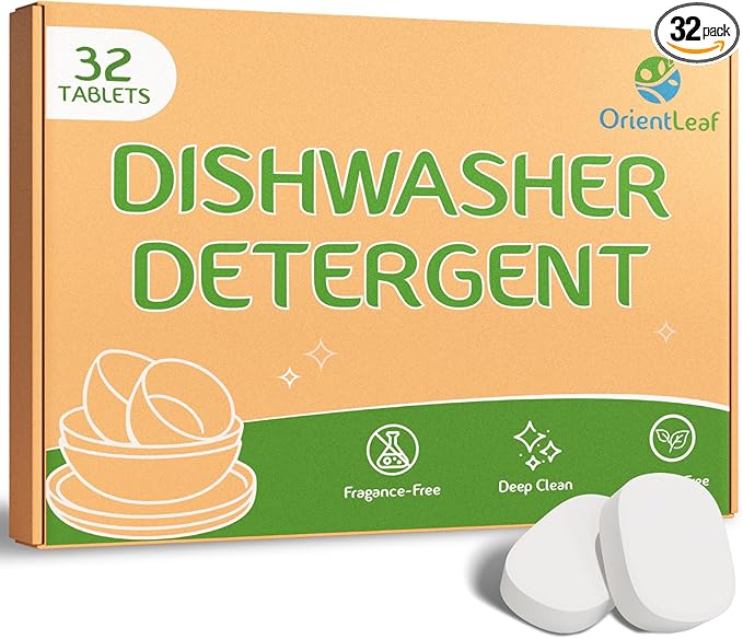 ORIENTLEAF Dishwasher Detergent Tablets, Dishwasher Tablets 32 Count