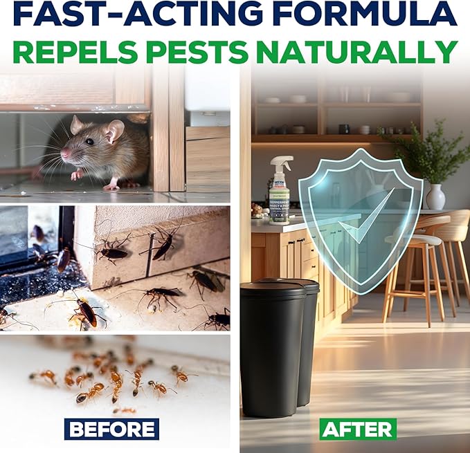 All Natural Peppermint Oil Insect & Pest Control Spray Repels Mice, Spiders, Ants, for Home, Indoor, Outdoor, Garden Maximum Strength Smart Grower Ready to Use 16 FL OZ