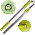 Spin Mop Replacement Handle, 47.6-inch 360 Degrees Rotating Telescopic Replacement Mop Stick with Robust Reinforced Plastic Disc for Spin Mop Bucket Cleaning System (Plastic Disc,Green)