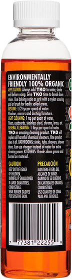 Organic Orange TKO - Stain remover, Floor cleaner, Degreaser, Glass cleaner, Multi Purpose Citrus Cleaner, Deodorizer, Stain Remover, Pet Safe, Non Toxic (8oz)