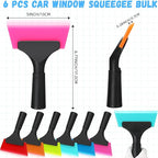 6 Pcs Small Squeegee 5 Inch Window Tint Silicone Squeegee Cleaning with Non Slip Handle Wiper Window Tinting Tools for Car Glass Mirror Shower Bathroom Auto (6 Colors)