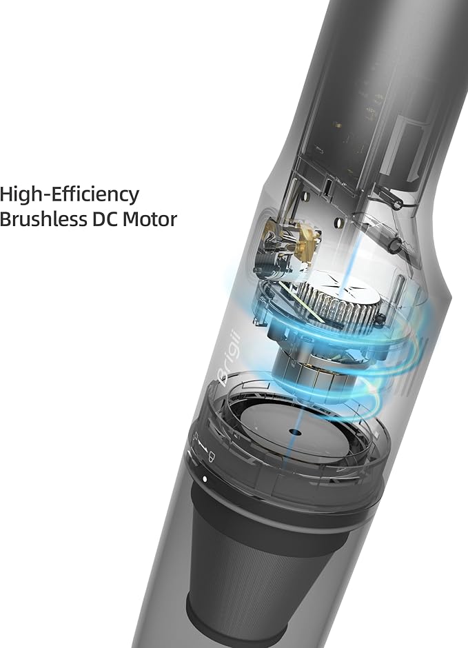Brigii Crevice Vacuum with BRUSHLESS DC Motor, Mini Vacuum, Cordless Handheld Vacuum Cleaner,Lightweight 0.83lbs, USB-C Rechargeable-MX20