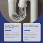 Multi-purpose Drain Cleaner, 10.6oz Powerful Sink and Drain Cleaner, Professional Strength Pipe Dredging Formula for Kitchen Sinks, Shower Drains, Tubs, Dissolves Blockages (1pcs)
