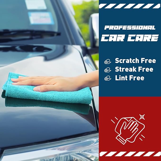 Microfiber Cleaning Cloths-15 Pack, Cleaning Rags, Microfiber Towels for Cars, Home 5 Colors Assorted (12x12 inches)