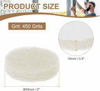 HARFINGTON 24pcs Scrubber Scouring Pads 450 Grits 2 Inch Drill Power Brush Hoop and Loop Surface Conditioning Disc Drill Scuffing Disc Scrub Pads for Home Kitchen Cleaning, White