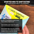 Genie Sheets Bathroom Cleaner | Concentrate Makes 6 24oz Refills | Professional-Strength | Just Add Water | Sustainable Eco-Friendly Plant-Based Solution | 6 Sheets