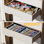 Joyoldelf Drawer Organizer - 2 Pack Underwear Holder, 24 Cells Collapsible Closet Organizer and Storage for Belts, Ties (Navy Blue)