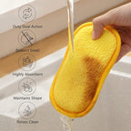 Multipurpose Kitchen Scrub Sponges, Heavy Duty Cleaning Non-Scratch Scrub Sponge, Reusable Microfiber Sponge for Household Cleaning, Random Colors (Multicolour)