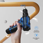 Cordless Drill Set,12V Power Drill Driver 3/8" Keyless Chuck with 92 Acessories, Built-in LED Light, 25+1 Position, Electric Drill for Home DIY Projects（Blue）