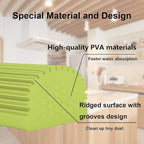 6-Pack Damp Clean Duster Sponge,Duster Cleaning Sponge for Housekeeping,Reusable Cleaning Sponge for Blinds,Vents,Mirrors,Glass, Baseboards,Window Track Grooves and Railings (Yellow-Green)