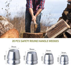 20 Pcs Safety Round Handle Wedges Axe Hand Metal Wedge Hammer Handle Steel Wedge Mauls Handle Wedge Kit for Axe Claw Hammer Sledge (0.47/0.55 Inch/0.63Inch/0.7Inch)