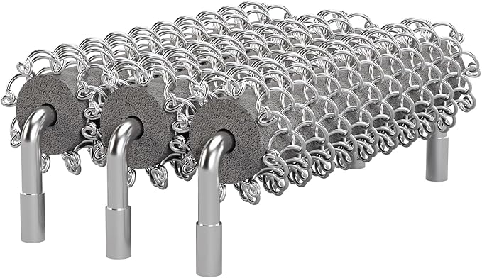 Replacement Brush Head for Bristle Free Grill Brush Compatible with HOUSE AGAIN Grill Cleaner,304 Stainless Steel Mesh+Safe Silicone Sponge Spinning Design Full-Angle Clean,Sturdy/Heat Resistant-3pcs