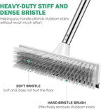SetSail Floor Scrub Brush with 51-Inch Long Adjustable Handle 2 in 1 Scrape Brush Stiff Bristle Floor Scrubber for Cleaning Shower Bathroom Garage Kitchen Wall Deck Tub Tile, 2 Pack