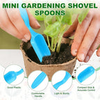 20-Pack Mini Gardening Shovel Spoons, Plastic Garden Soil Scoops for Cultivation Digging Transplanting/Flower Planting/Plant Succulent, Colorful Small Gardening Tools [Blue]