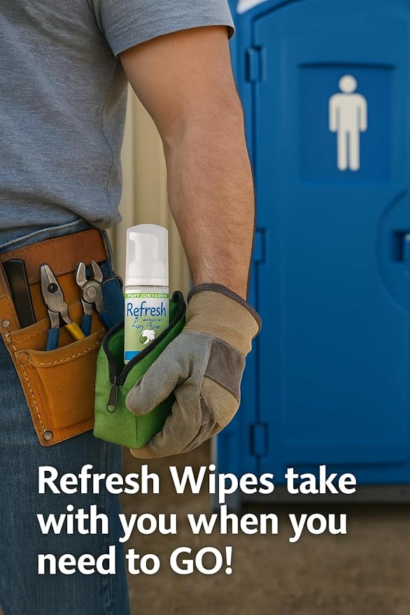 Refresh Liquid Wipe: Toilet Paper Foam Dispenser Refill | Eco-Friendly Flushable Wet Wipe Alternative with Witch Hazel and Aloe | 8 oz Refill