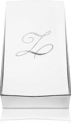 AMERICAN HOMESTEAD Disposable Hand Towels - Gold Foil Monogrammed Guest Napkins - Linen-Like Bathroom Paper Towels for Guests - Perfect Wedding and Party Napkins - 50 Count (Gold T)