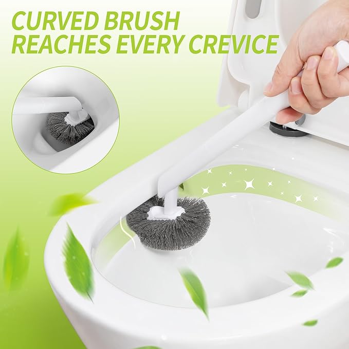 Toilet Brush and Plunger Set Hidden, S-Shaped Toilet Brush Plunger Combo, Perfect for Homes, Apartments & Bathrooms