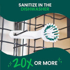 Scotch-Brite Handy Brush, Small and Durable Dish Brush with Handle for Scrubbing Hard-to-Reach Cookware, Tubs, Sinks, Car Tires, and More without Scratching, Antimicrobial, and Rinses Clean