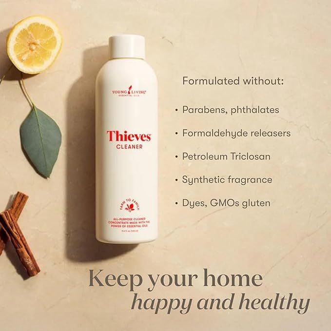 Thieves Household Cleaner | 14.4 oz | Plant-Based Multi-Surface Solution Infused with Essential Oils | Dilute for Floors, Carpets, Glass, Counters, Appliances, and General Home Cleaning