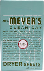 Mrs. Meyer's Clean Day Dryer Sheets - Basil - 80 ct - 2 pk