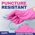 Beastek Nitrile Disposable Exam Gloves, 4Mil 100Ct Powder-Free Latex-Free Food-Safe for Cooking Medical Esthetician, Hot Pink